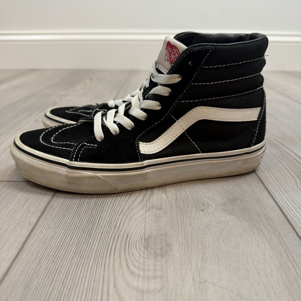 Vans Sk8-Hi Sneakers Womens 7 M Black Canvas High-Top Skate Shoe Lace Up Comfort